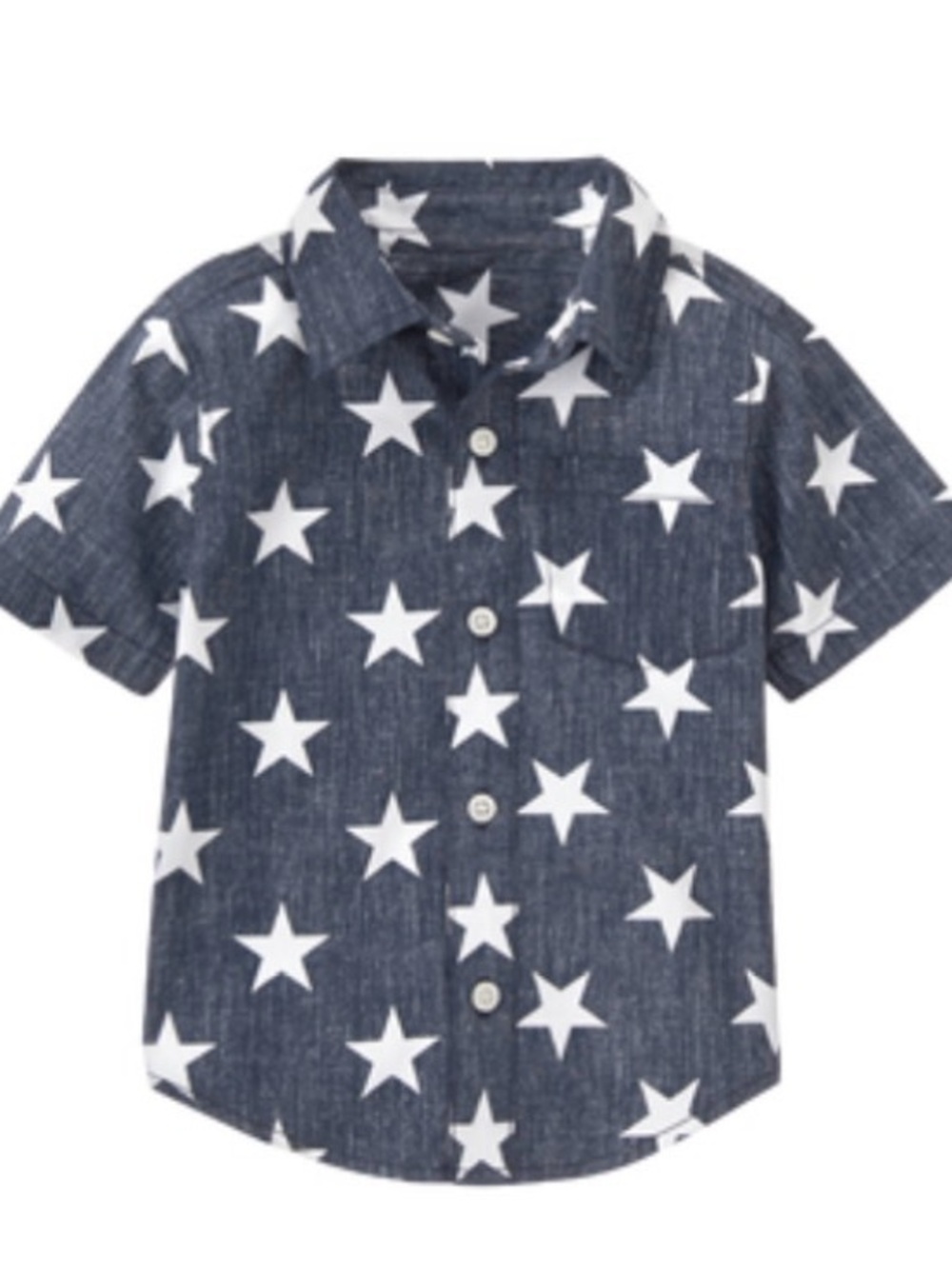 Gymboree Boys’ Blue Star Print Short-Sleeve Button Down Shirt Size S (5-6)